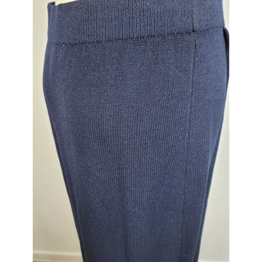 St. John Separates Navy Santana Knit Midi Skirt Size 8 Beautiful Made in USA - Picture 8 of 17